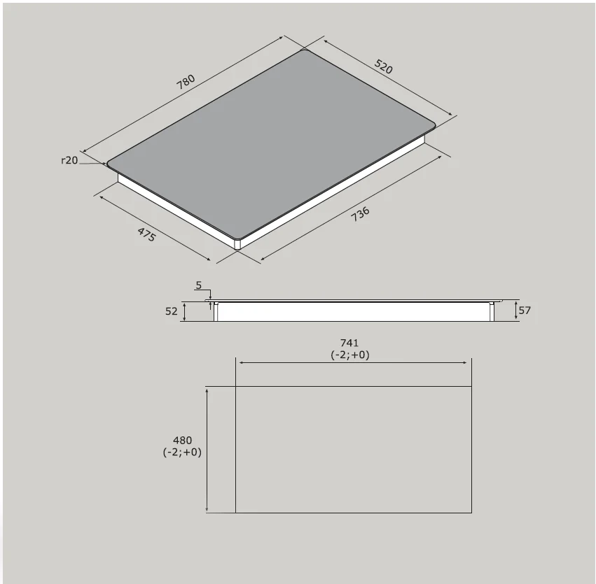 Airforce Integra 78 B2 ECO 78Cm 4 Zone Touch Control Induction Hob - Black - Image 3