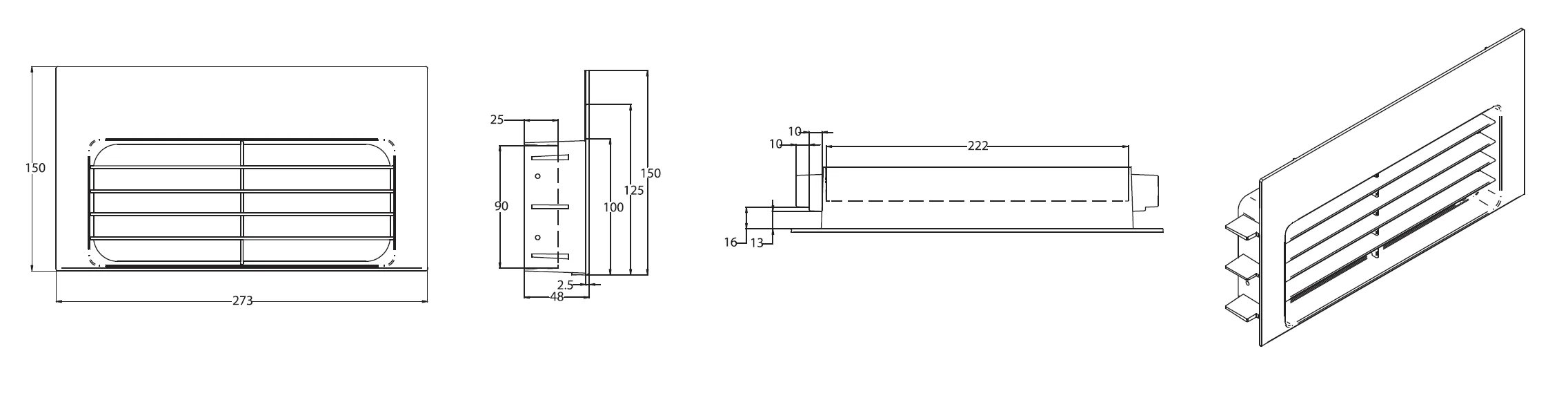 Airforce KRASP003 Kitchen Plinth Grid Kit For Recirculating Installation - Image 3