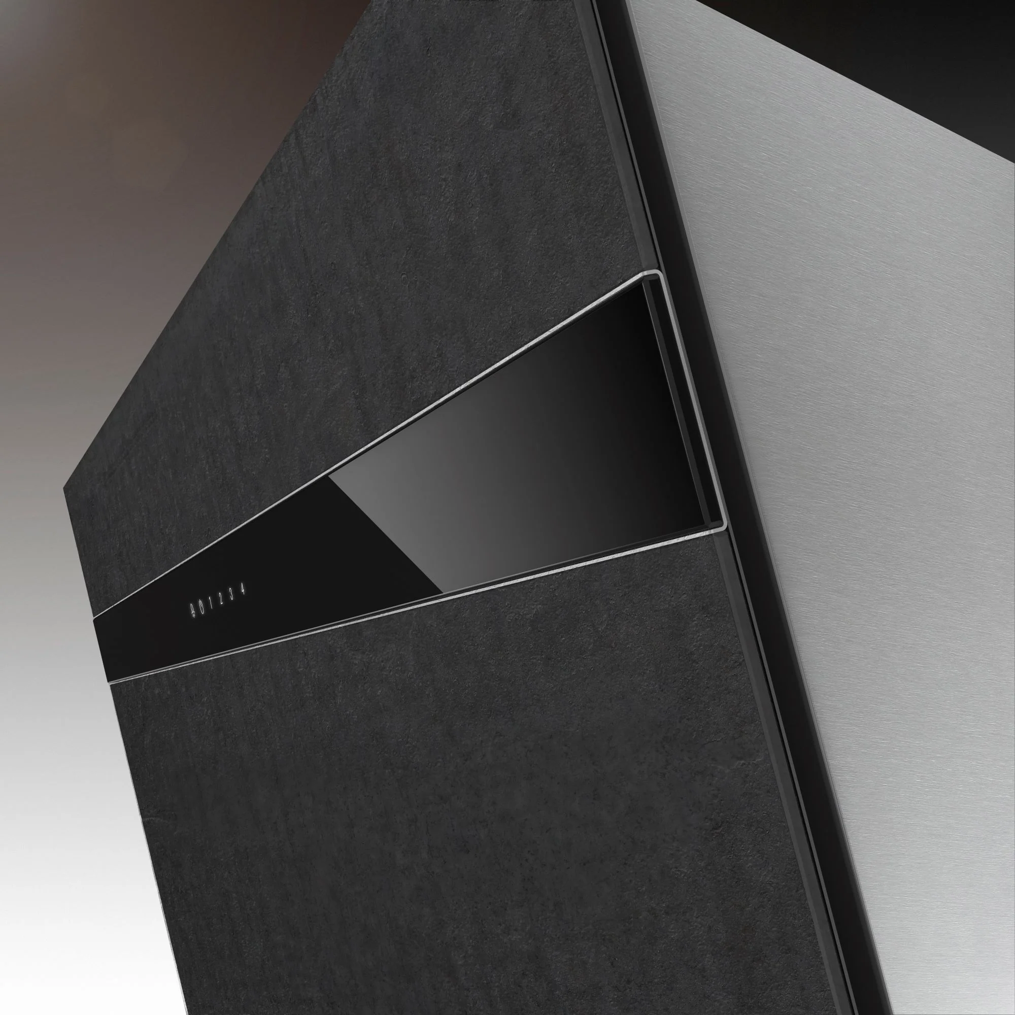 Airforce Gres V15 90cm Flat Wall Mounted Cooker Hood - Black Lime Stone - Image 3