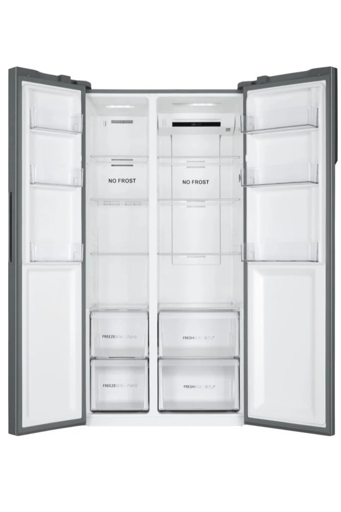 Haier HSR3918ENPG(UK) American Fridge Freezer 177cm No Frost Gentle Silver Finish - Image 3