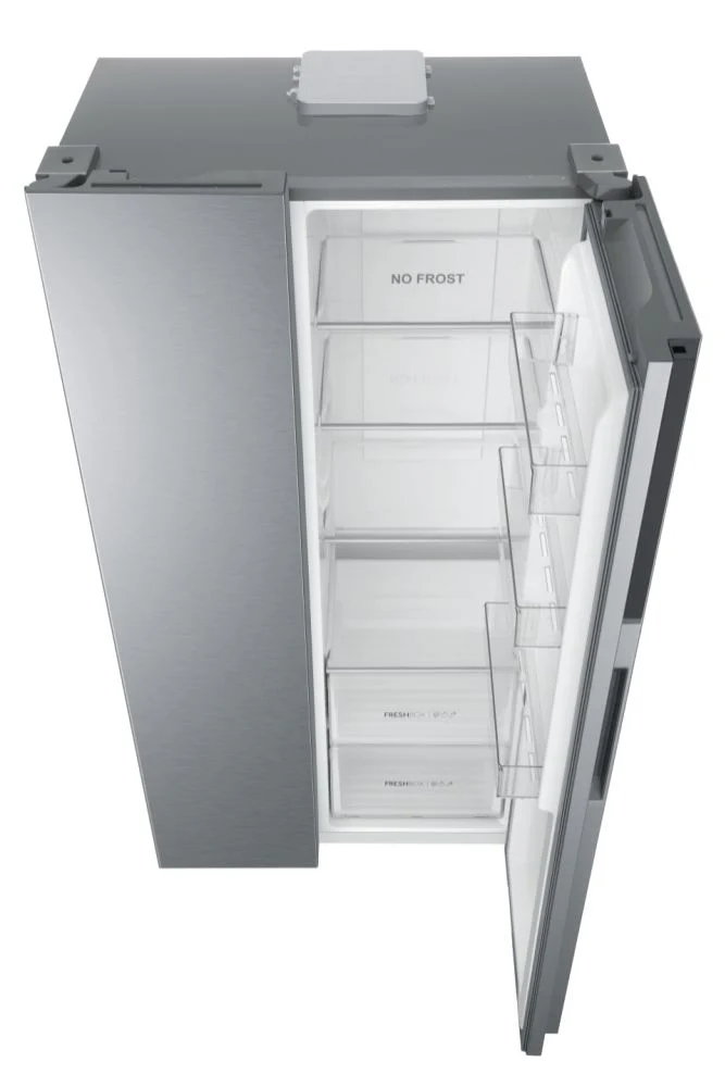 Haier HSR3918ENPG(UK) American Fridge Freezer 177cm No Frost Gentle Silver Finish - Image 4