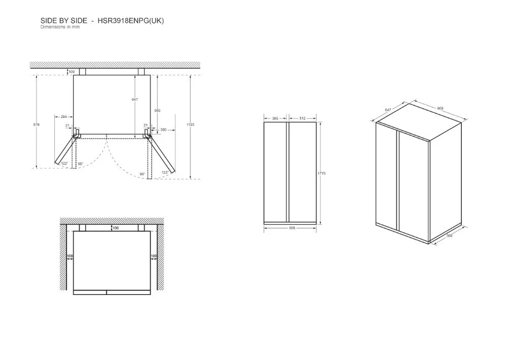 Haier HSR3918ENPG(UK) American Fridge Freezer 177cm No Frost Gentle Silver Finish - Image 5