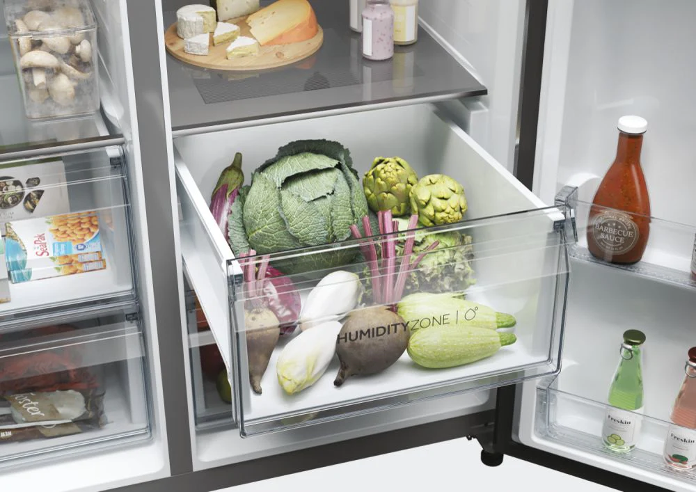 Haier HSW59F18DIMM(UK) 90cm Fridge Freezer with Water dispenser- Platinum Inox - Image 3