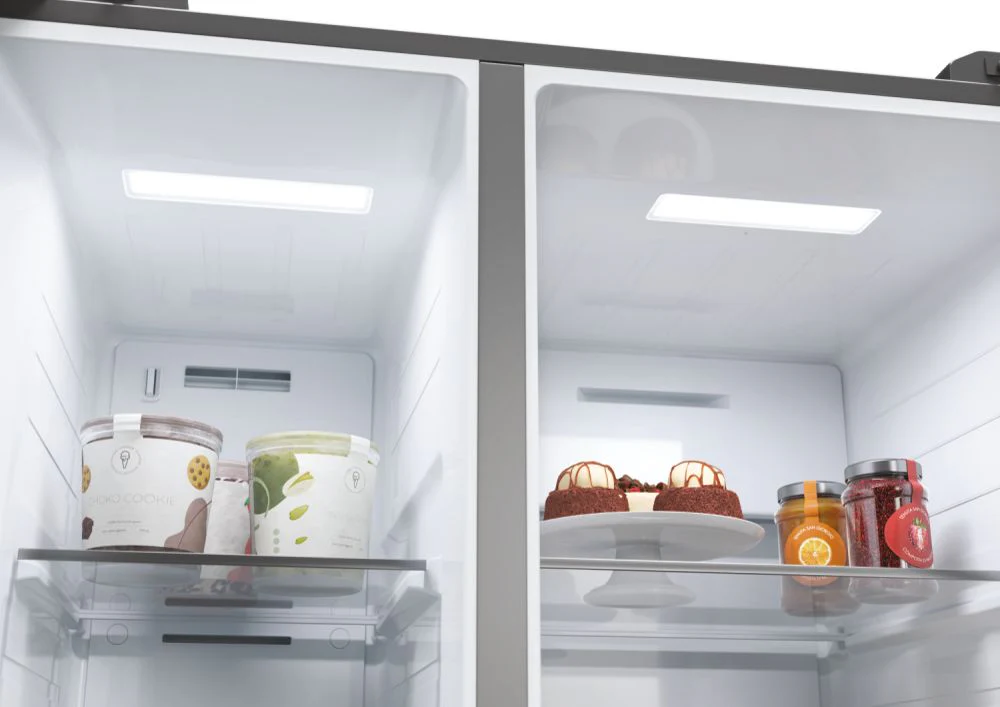 Haier HSW59F18DIMM(UK) 90cm Fridge Freezer with Water dispenser- Platinum Inox - Image 5