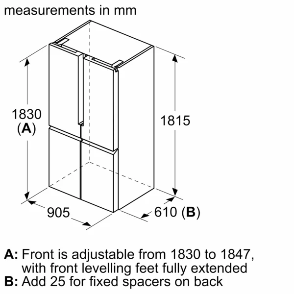 Siemens iQ500 French Door Bottom Freezer Multi Door 90.5cm Black Stainless Steel KF96NAXEAG - Image 7
