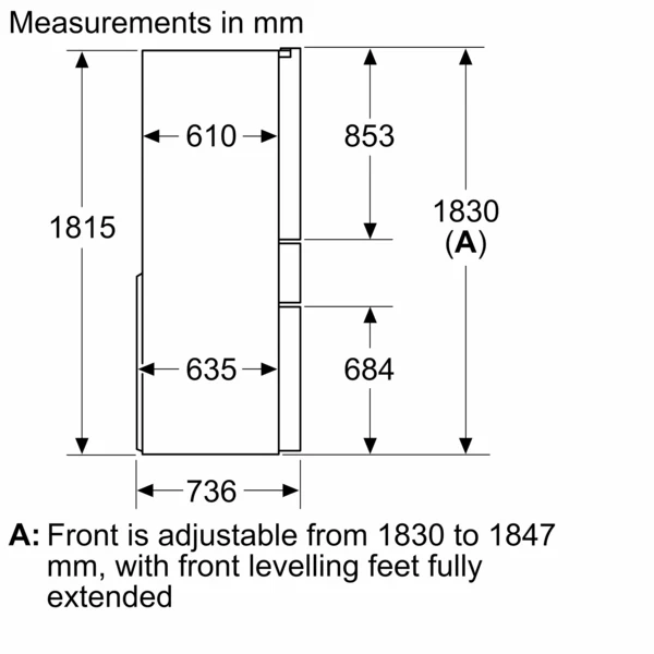 Siemens iQ700 70/30 French Fridge Freezer MultiDoor Black KF96RSBEA - Image 9