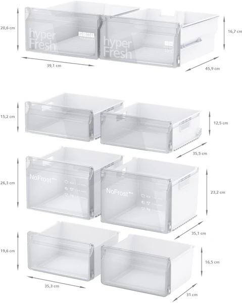 Siemens iQ300 French Door Bottom Freezer Multi Door Inox-easyclean KF96NVPEAG - Image 7